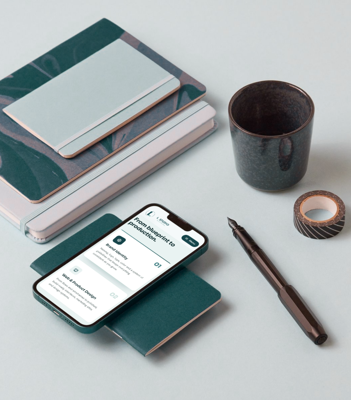 L Studio mobile services displayed on a phone